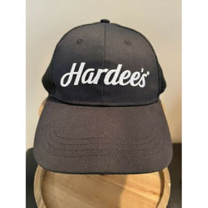 Hardees Star Cap Spell Out Logo Crew Uniform Employee Strap Back Baseball Hat